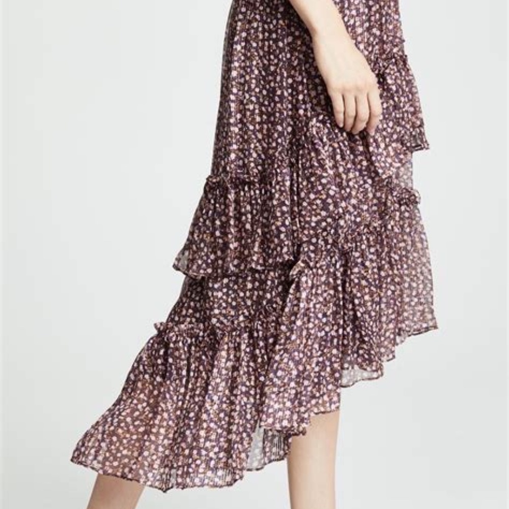 Ulla Johnson Cocoa Ruffled Silk Chiffon Skirt sz 6 - Picture 3 of 15